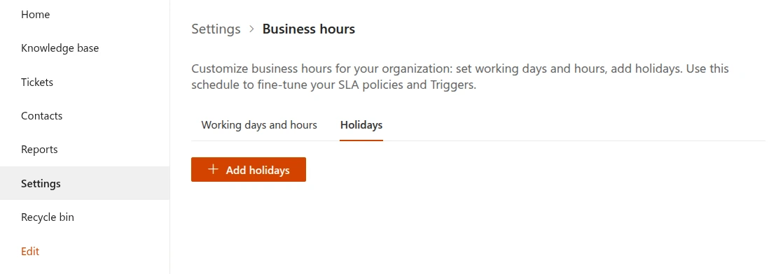 Add holidays