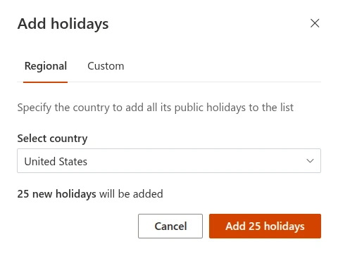 Add regional