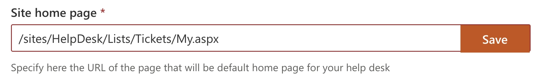 Changing the default HelpDesk home page URL