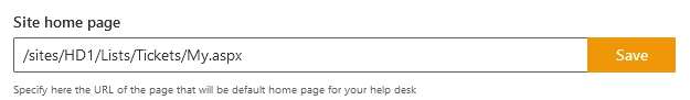 Change the home page url