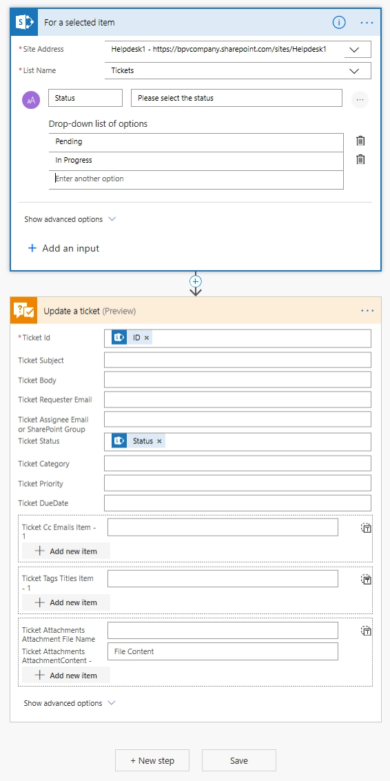 Change status flow