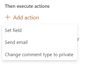 Available actions