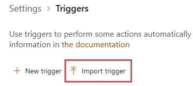 Import a trigger