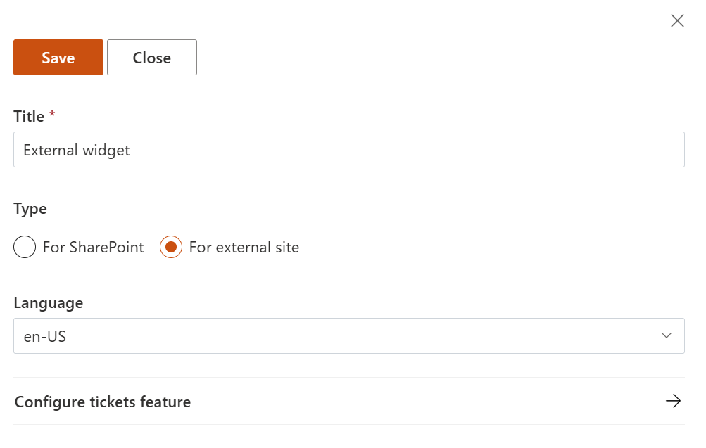External widget