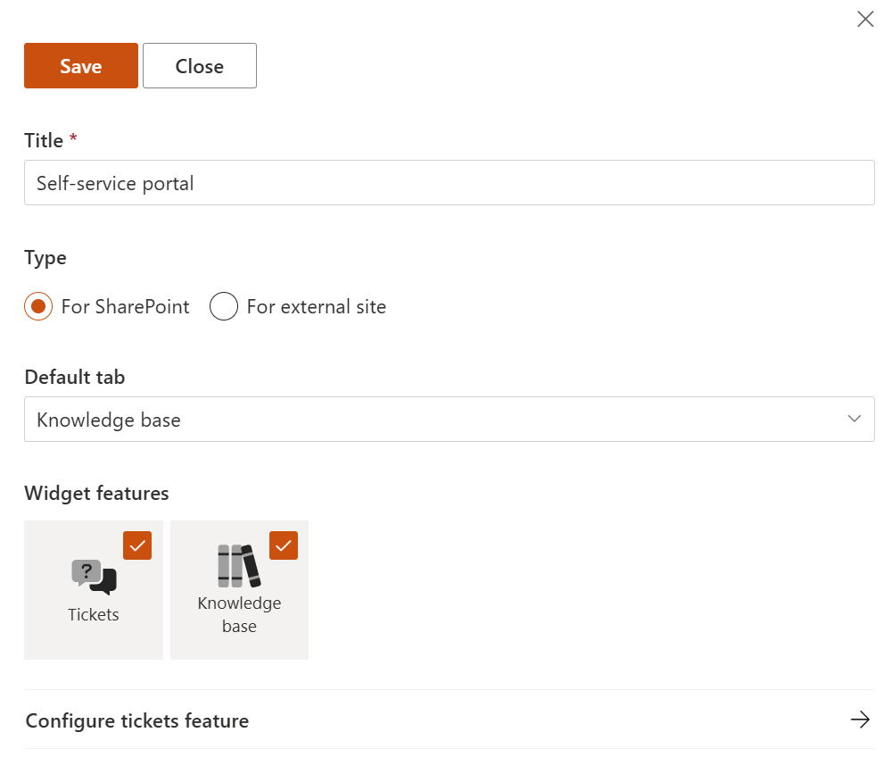 SharePoint widget