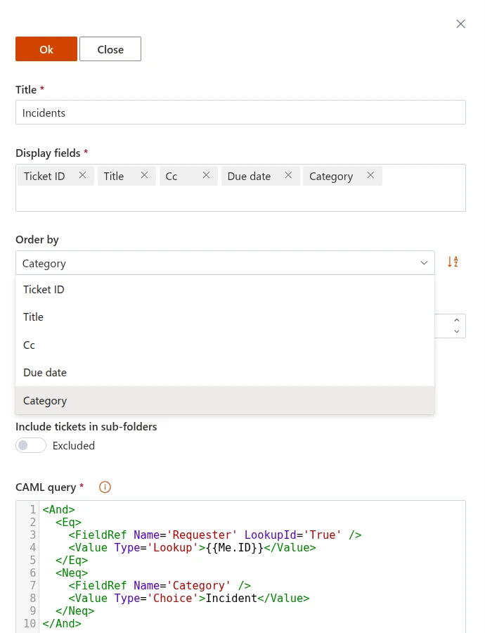 Order view