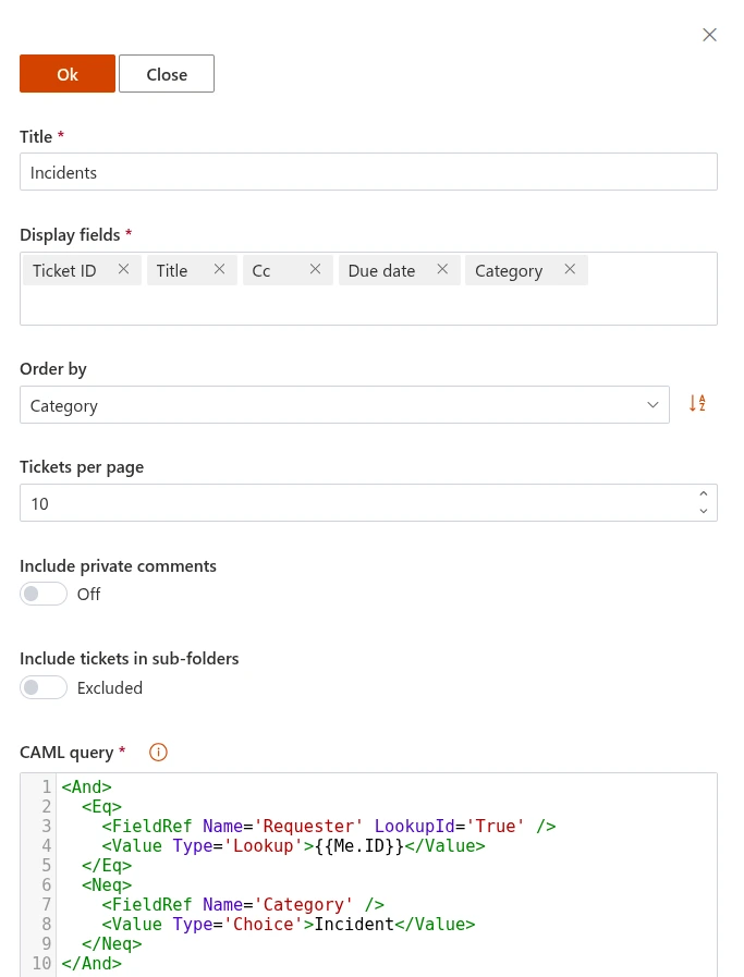 Query field