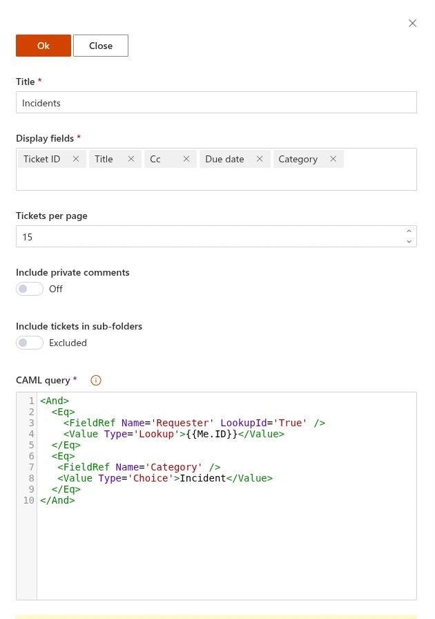 Query field