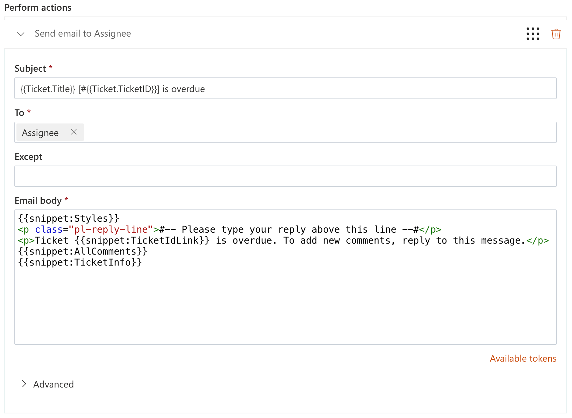 Scheduler task actions that run when the condition is true