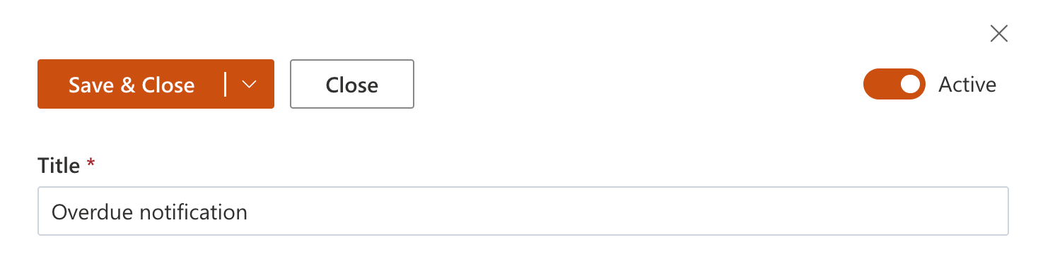 Scheduler task settings showing the Title field and Active toggle