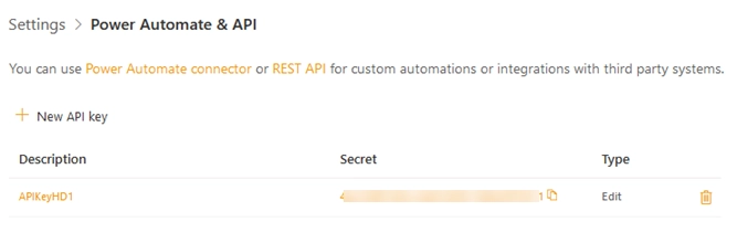 List settings