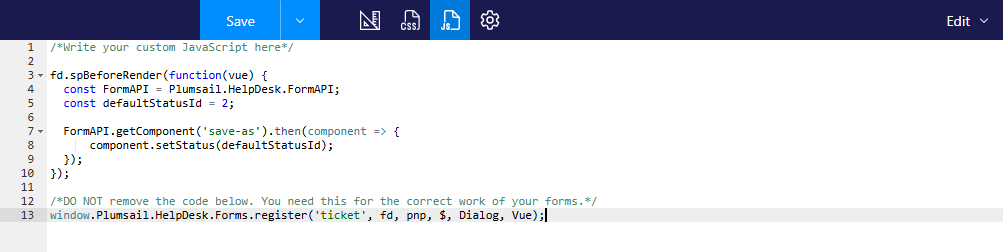 Send Status JavaScript