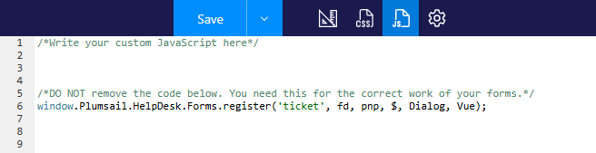 Forms Designer default code