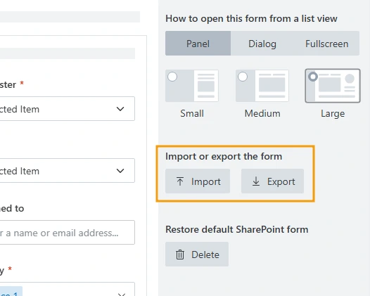 Forms Designer export option