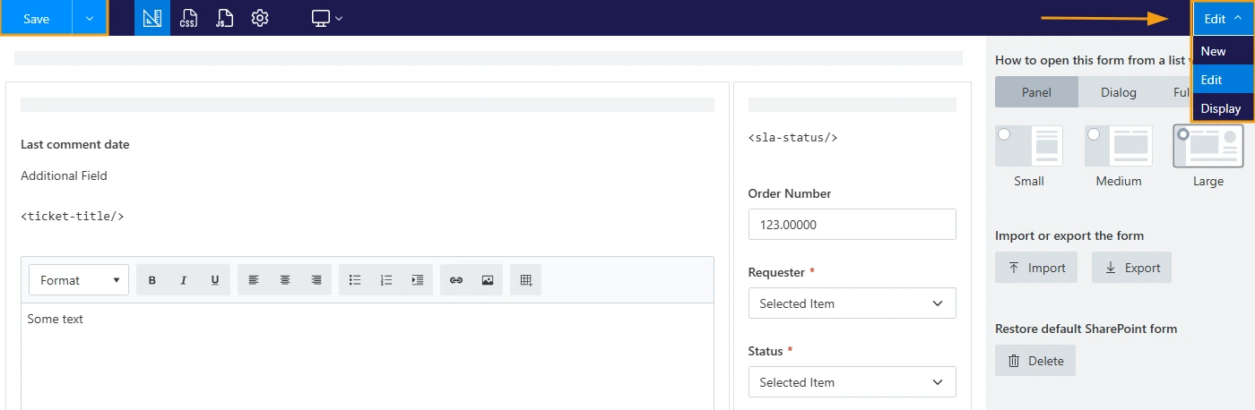 Forms Designer types
