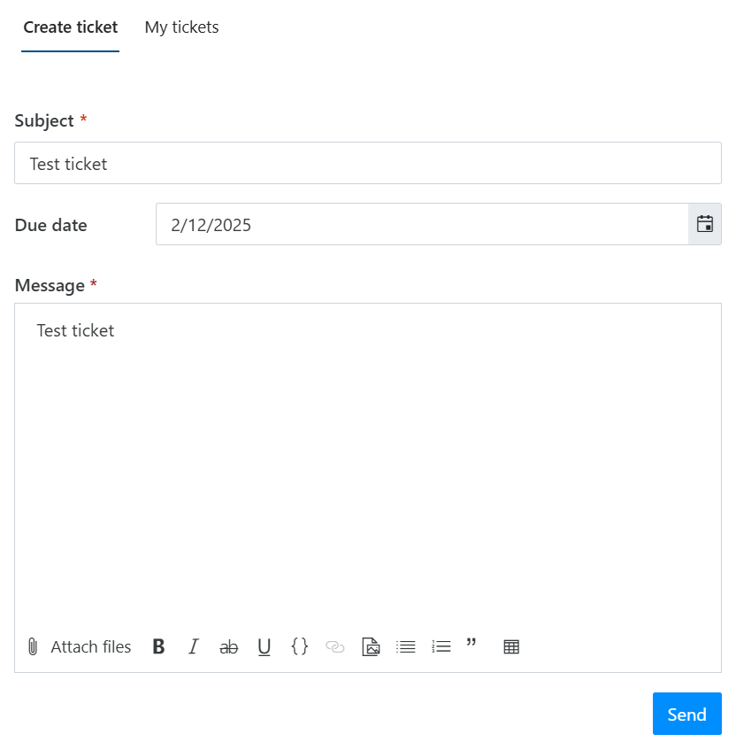 Custom widget form applied