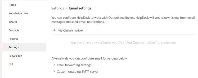 Email settings