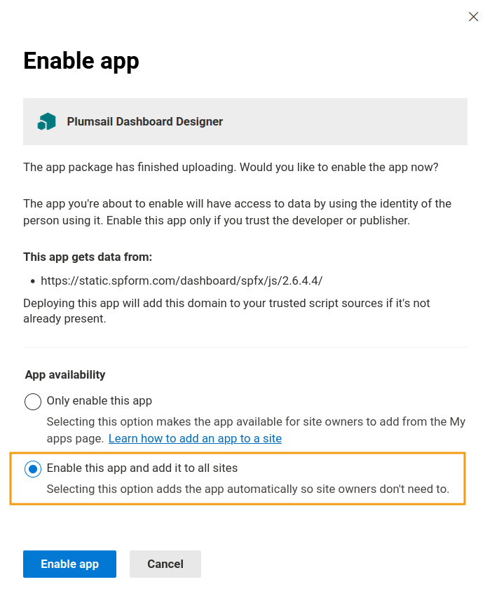 Enable Dashboard Designer to use in all SharePoint sites