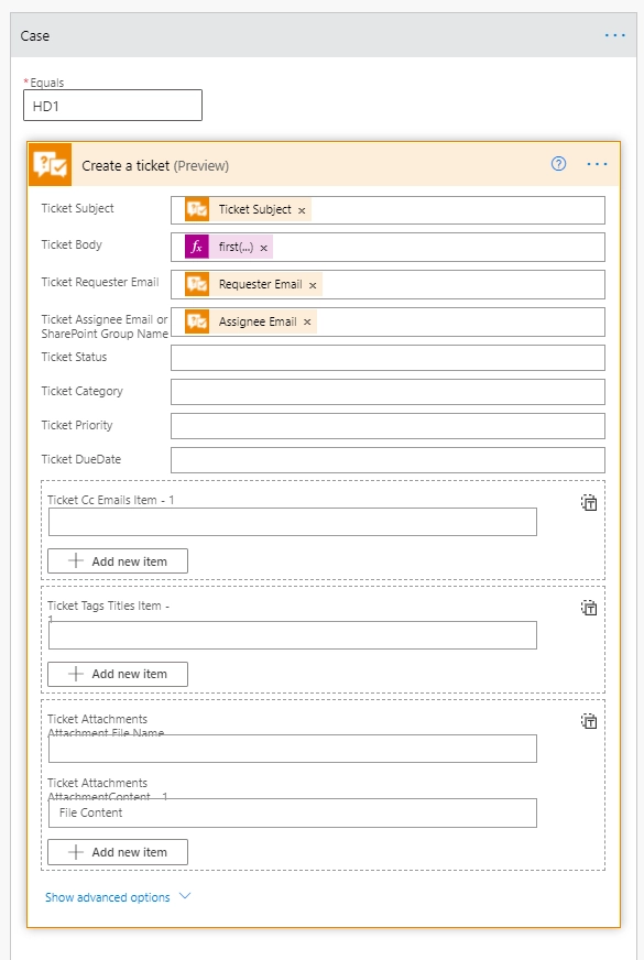List settings