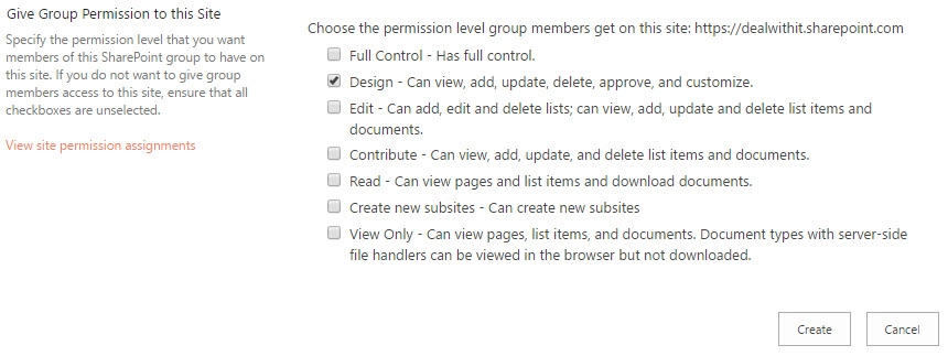 Group permission level