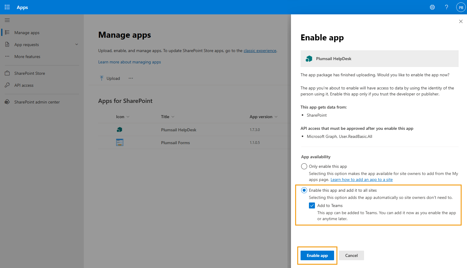 Upload helpdesk package