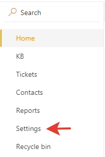 Settings Navigation Link