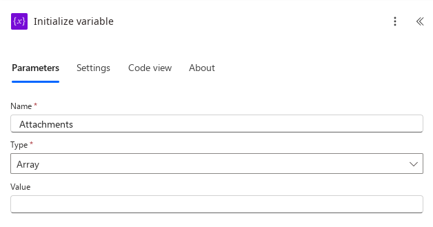Initialize array variable