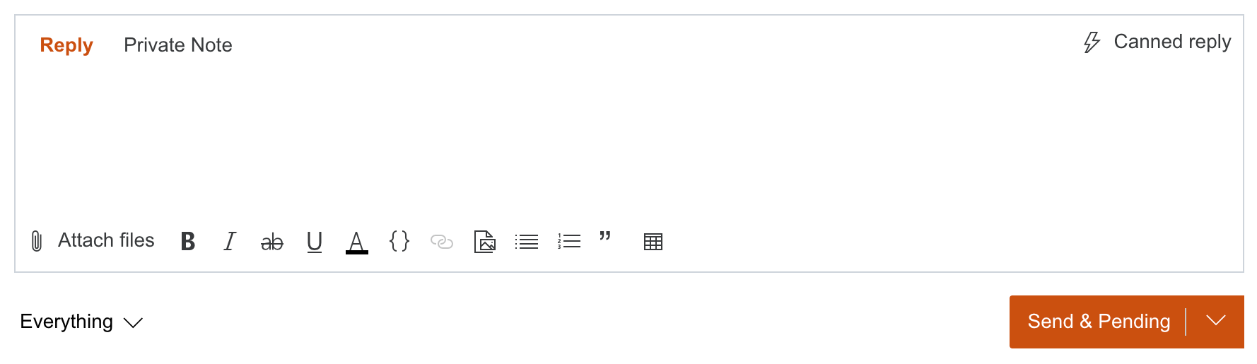 Light editor for HelpDesk ticket replies