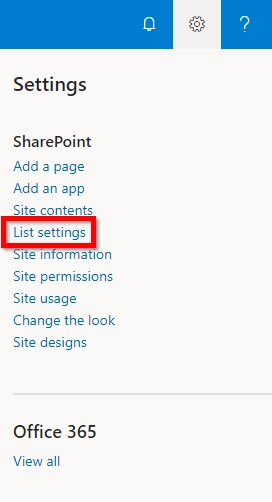 List settings