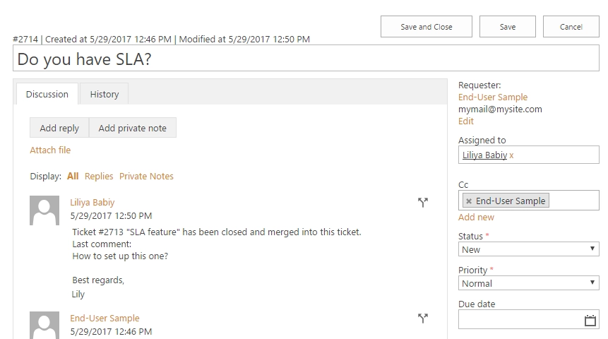 Merged ticket