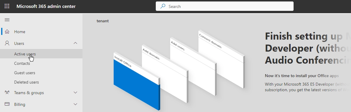 Active users in Microsoft 365 admin center