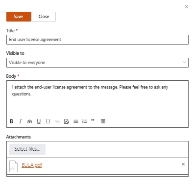 Add attachments to canned response