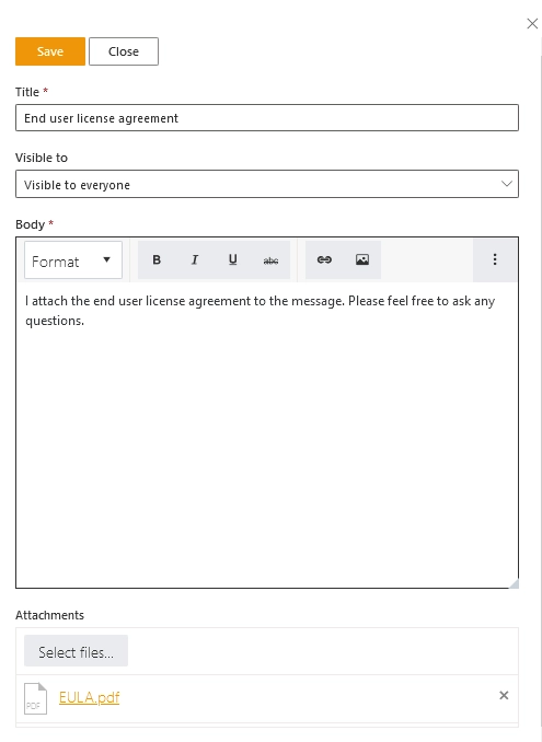 Add attachments to canned response