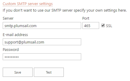 SMTP Server Settings