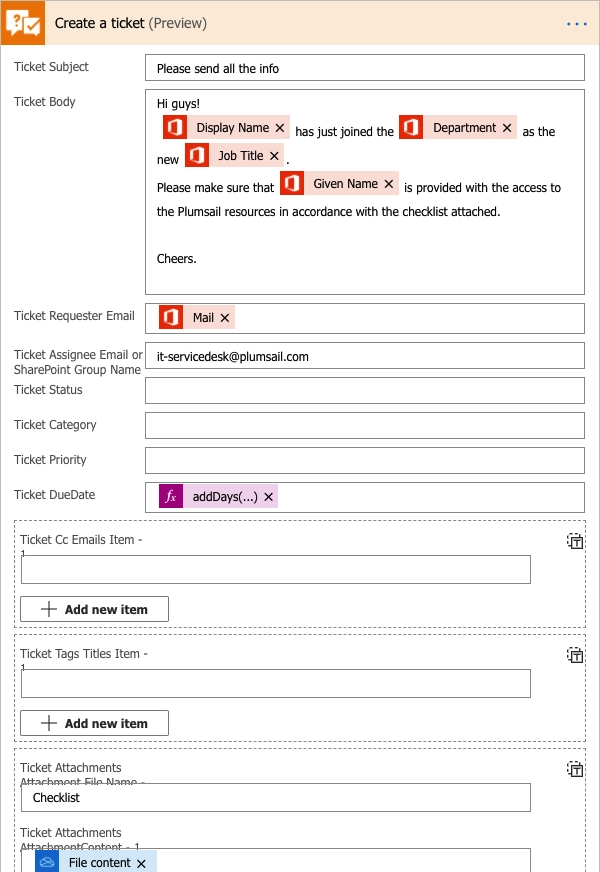 HelpDesk ticket