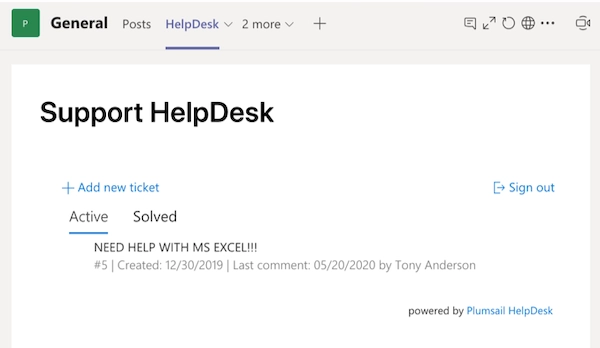 Widget in Teams