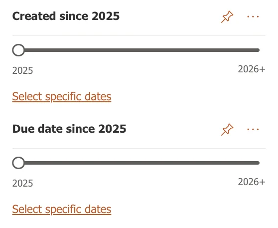 All tickets filters by date