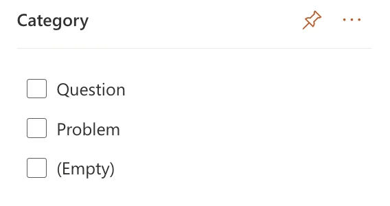 All tickets filters by category