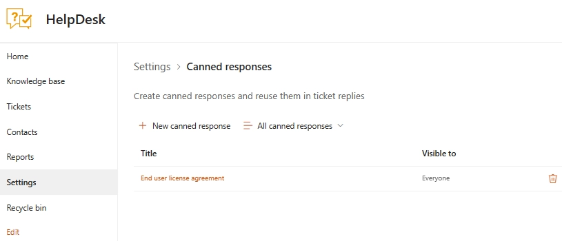 Canned Responces