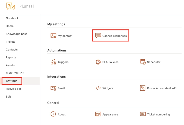 HelpDesk Settings