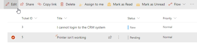 Edit Ticket Context