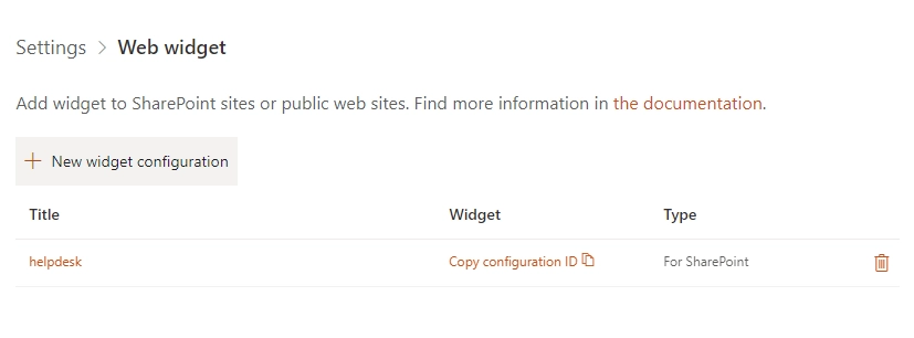 Create new widget