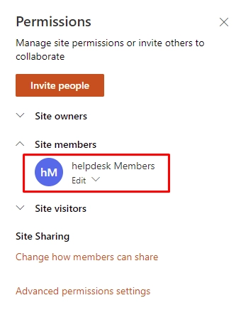 Site permissions