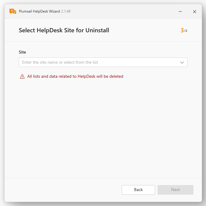 Wizard site selection