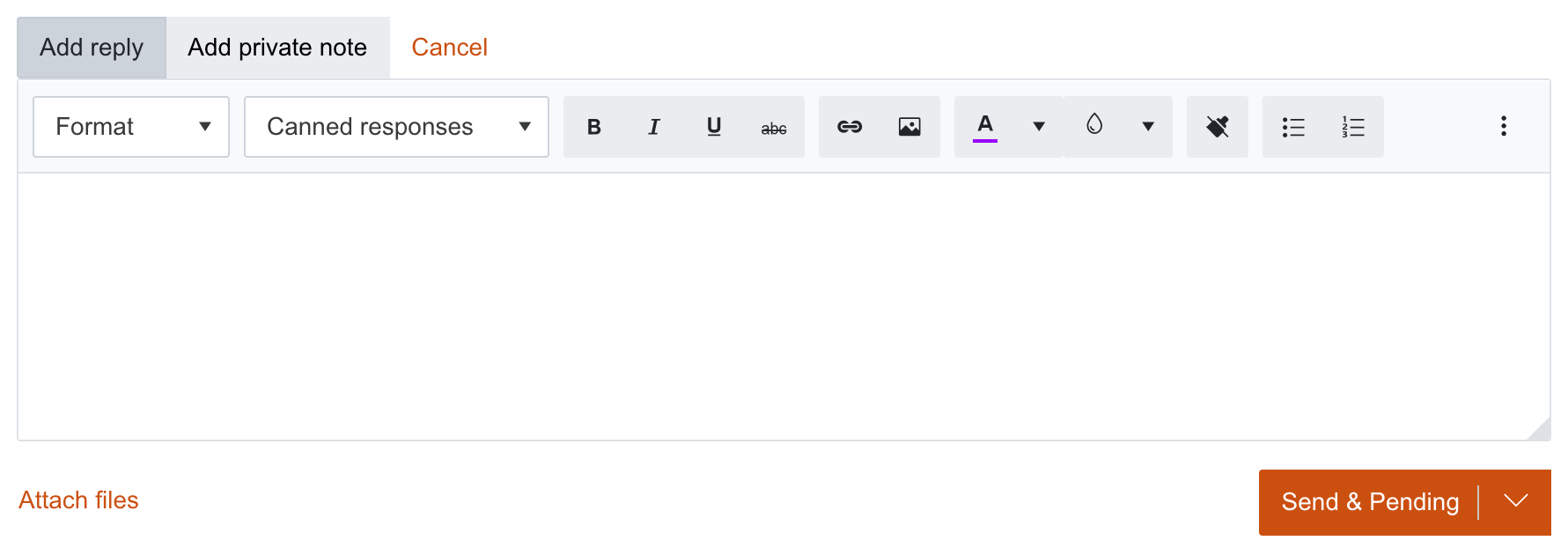 Rich text editor for HelpDesk ticket replies