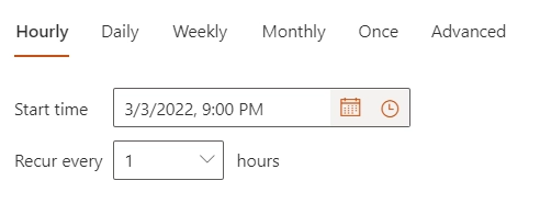 Schedule tab