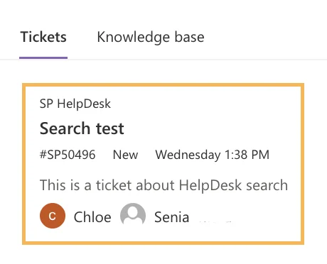 Search result fields