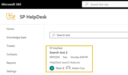 Search result fields