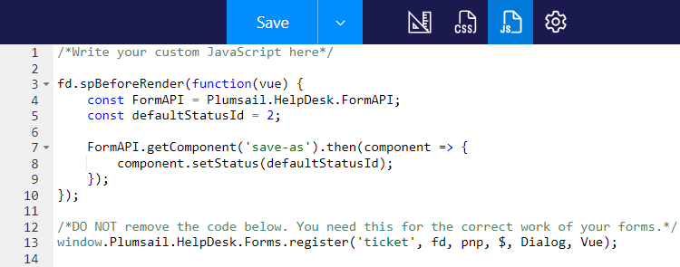 Send Status JavaScript