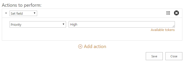 Set action